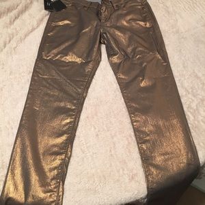 Rock & Republic Shimmery Bronze Skinny jeans